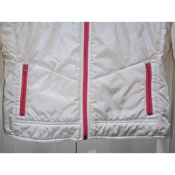Retro White & Pink Zip Jacket – Size Small - Picture 7 of 16